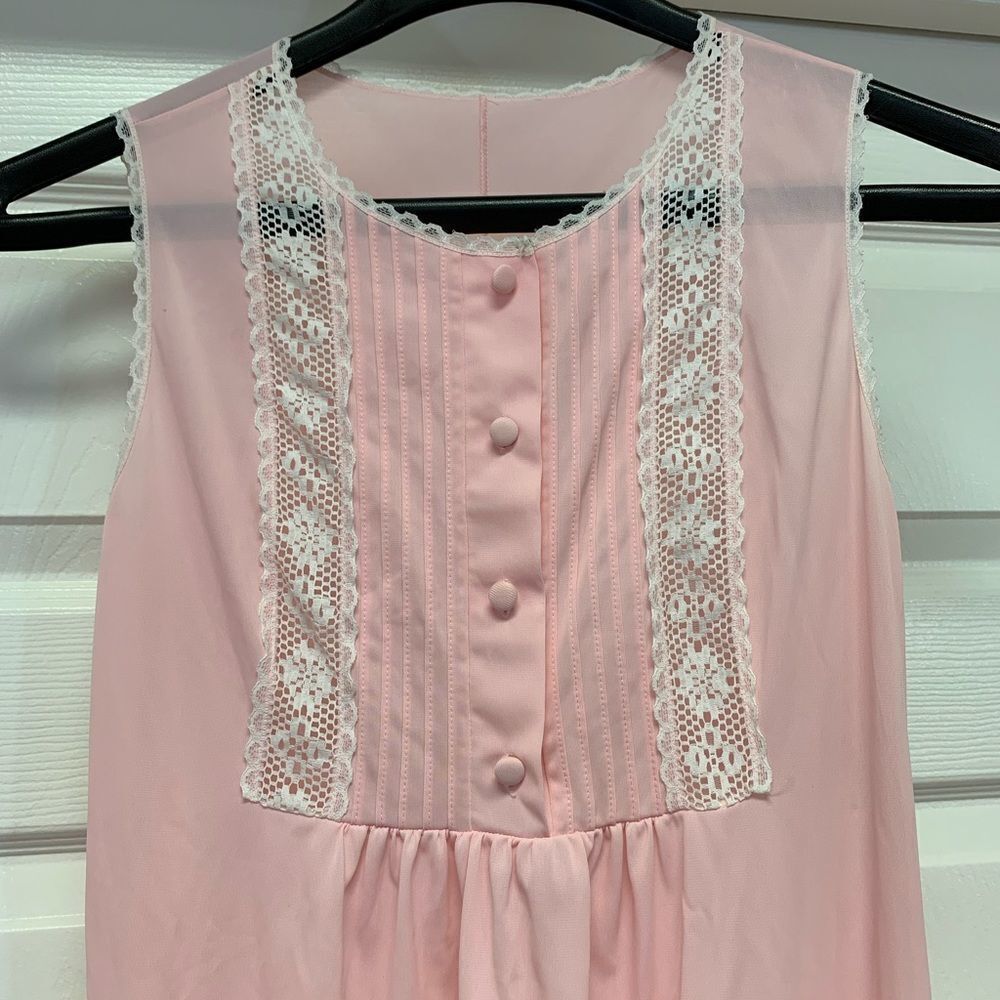Vintage JC Penny Pink Night Gown Set sz S EUC